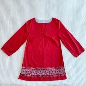 Kate Spade red embroidered tunic